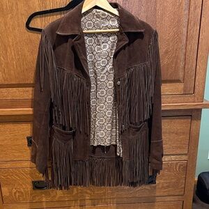 Brown Fringe Suede Jacket